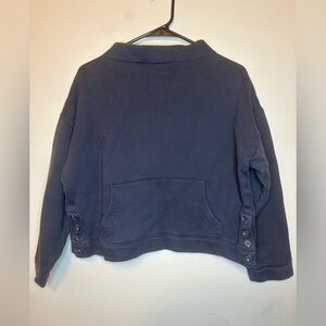 Madewell Dark Sweatshirt with Button Accents